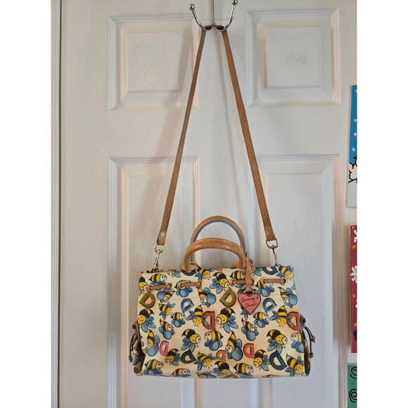 Dooney & Bourke Vintage Bumble Bee Print Convertible Tote Bag & Crossbody Purse - Picture 2 of 16